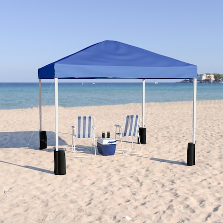 Flash Furniture 10'x10' Blue Pop Up Canopy Tent with Wheeled Case JJ-GZ1010PKG-BL-GG